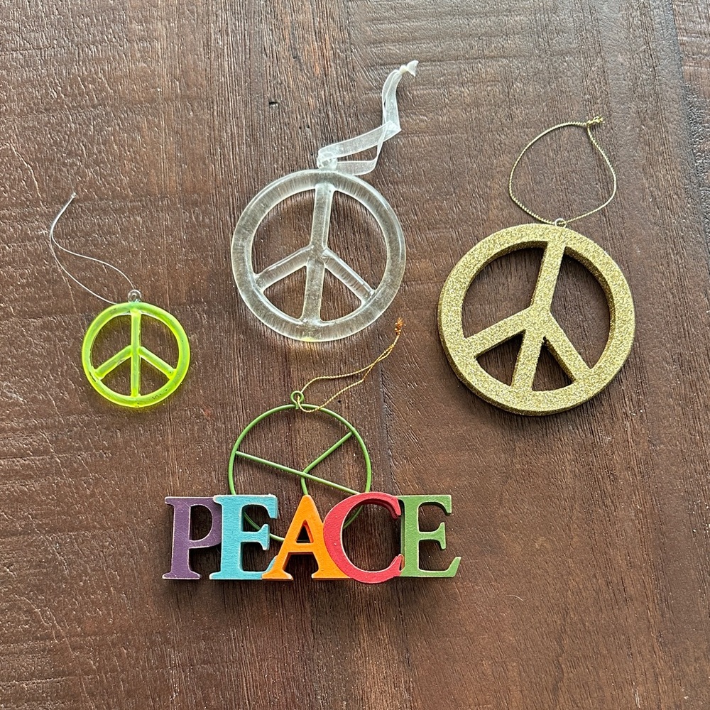 Unk Multicolor Peace Sign Ornament Collection